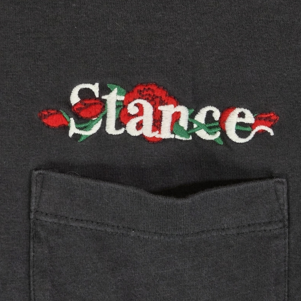 STANCE ROSE EMBROIDERED BUTTER BLEND POCKET TEE